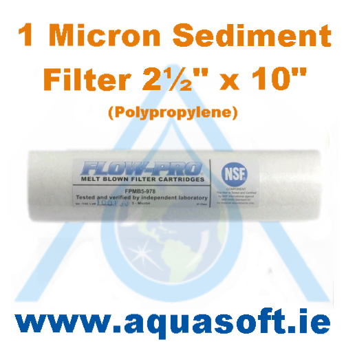 1 Micron Sediment filter 2½" x 10" Spun Polypropylene